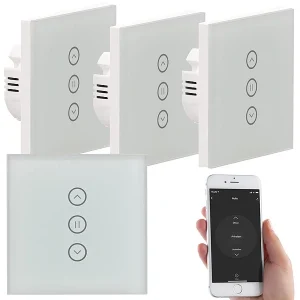 Luminea Home Control Rolladenschalter Touch:4er-Set Rollladen-Touch-Unterputz-Steuerung, App & Sprachsteuerung 12