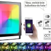 Luminea Home Control RGB-Strahler Außen:Outdoor-Fluter Mit RGB-CCT-LEDs, Bluetooth & App, Versandrückläufer 40