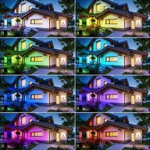 Luminea Home Control RGB-Strahler Außen:Outdoor-Fluter Mit RGB-CCT-LEDs, Bluetooth & App, Versandrückläufer 11