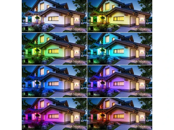 Luminea Home Control RGB-Strahler Außen:Outdoor-Fluter Mit RGB-CCT-LEDs, Bluetooth & App, Versandrückläufer 3