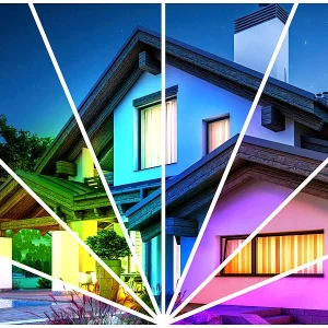 Luminea Home Control RGB-Strahler Außen:Outdoor-Fluter Mit RGB-CCT-LEDs, Bluetooth & App, Versandrückläufer 13