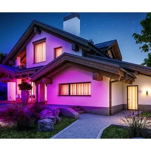 Luminea Home Control RGB-Strahler Außen:Outdoor-Fluter Mit RGB-CCT-LEDs, Bluetooth & App, Versandrückläufer 17