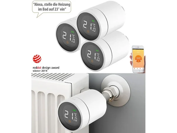 Revolt ZigBee Thermostat:3er-Set Smarte Heizkörperthermostate Mit App- Und Sprachsteuerung 1