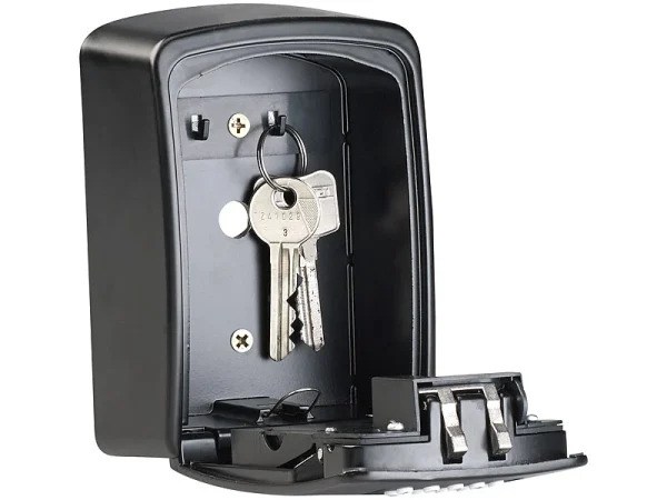 Xcase Schlüsselsafe:Mini-Schlüssel-Safe SAF-100.app Mit Bluetooth Und App, IP54 1