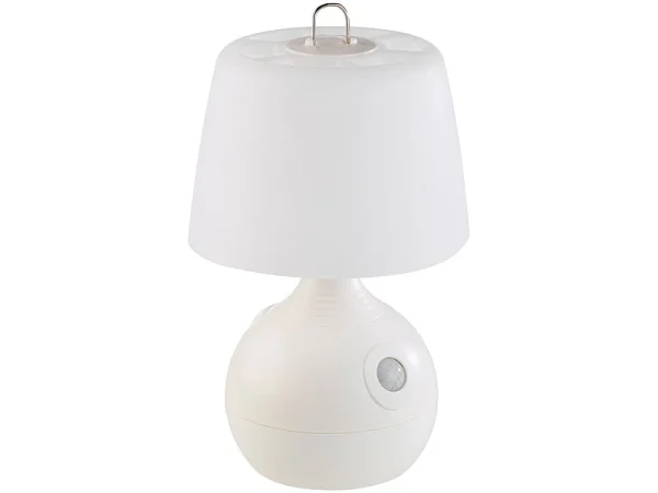 Lunartec Nachttischlampe Kabellos:2er-Set LED-Tischlampe, PIR- & Licht-Sensor, Warm- & Tageslichtweiß 8