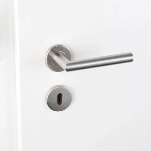 AGT Türklinke Modern:2er-Set Moderne Edelstahl-Türbeschläge, 4 Türklinken Und 12 Rosetten 18