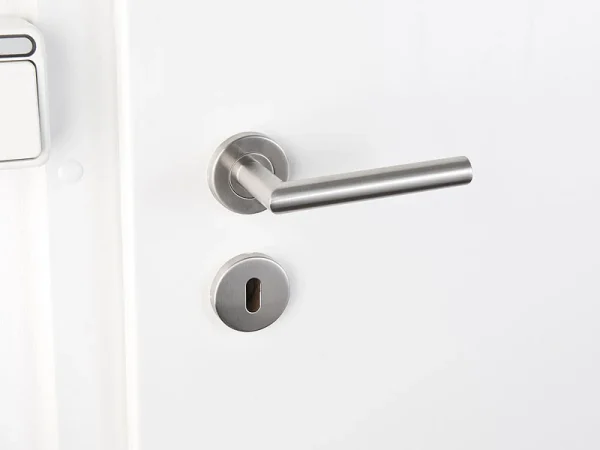 AGT Türklinke Modern:2er-Set Moderne Edelstahl-Türbeschläge, 4 Türklinken Und 12 Rosetten 7