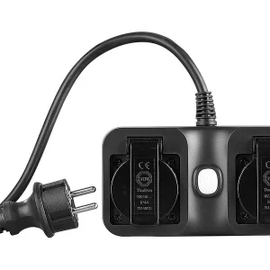 Luminea Home Control Alexa Steckdosen Aussen:2er-Set 2-fach-WLAN-Outdoor-Steckdose, App, Sprachsteuerung, 16A, IP44 39