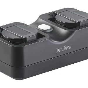 Luminea Home Control Alexa Steckdosen Aussen:2er-Set 2-fach-WLAN-Outdoor-Steckdose, App, Sprachsteuerung, 16A, IP44 29