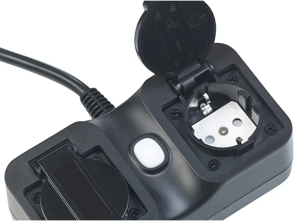 Luminea Home Control Alexa Steckdosen Aussen:2er-Set 2-fach-WLAN-Outdoor-Steckdose, App, Sprachsteuerung, 16A, IP44 6
