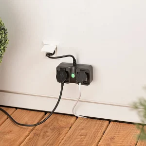 Luminea Home Control Amazon Alexa Steckdosen:2-fach-WLAN-Outdoor-Steckdosenleiste, App, Versandrückläufer 15