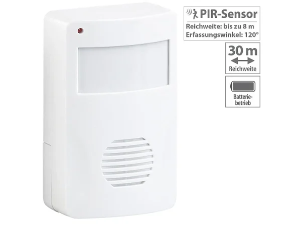 CASAcontrol Türgong Bewegungsmelder:Batterie-Durchgangsmelder Mit PIR-Bewegungssensor, 8 M, 120° 1