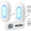 CASAcontrol Lichtklingel Funk:Steckdosen-Funk-Klingel Mit Optischem Signal & Zweitem Empfänger, IP54 41