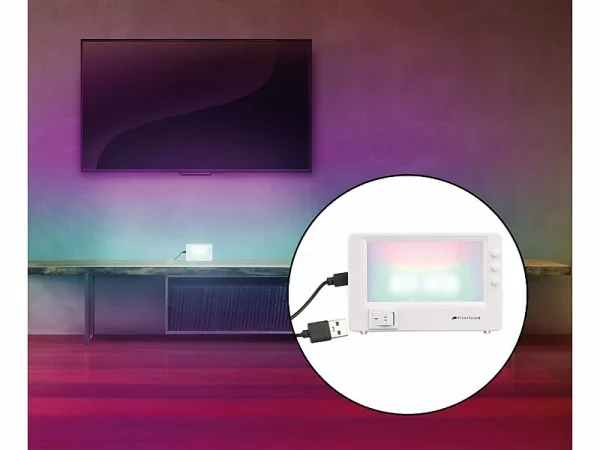 VisorTech Fernsehsimulator:TV-Simulator Zur Einbrecher-Abschreckung, USB-Betrieb, 28 LEDs, 1,5 W 7