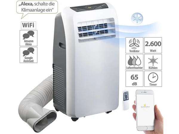 Sichler Klimaanlage App:Mobile Klimaanlage, 9.000 BTU/h, 2.600 Watt (Versandrückläufer) 1