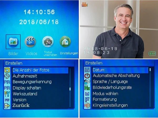 Somikon Digitale Türspion-Kamera Mit 8,9-cm-Display, PIR, Aufnahme, Nachtsicht 7