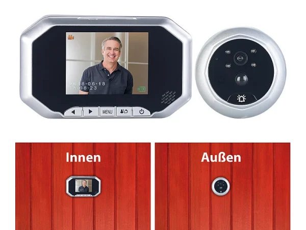 Somikon Digitale Türspion-Kamera Mit 8,9-cm-Display, PIR, Aufnahme, Nachtsicht 4