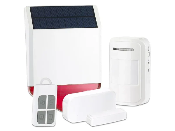 VisorTech Solar Alarmanlage:Solar-Funk-Alarmalage XMD-4400.easy, 110 DB, 5-teiliges Starter-Set 1