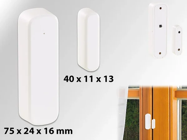 VisorTech Alarmanlage Telefon:Extraschmaler Funk-Tür- & Fenster-Sensor Für XMD-4400.pro/-5400.wifi 1