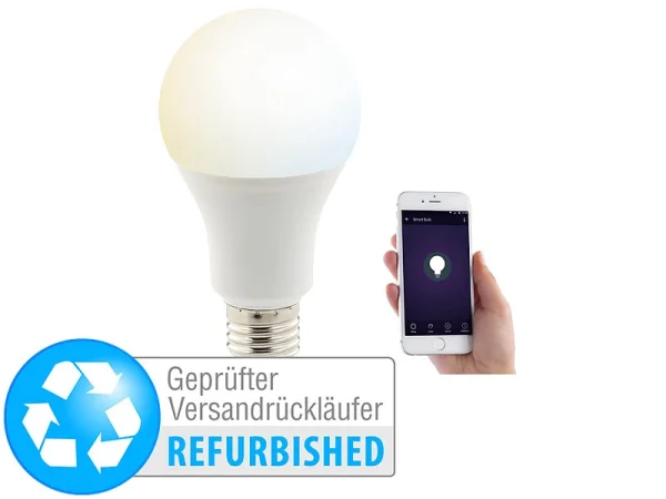 Luminea Home Control WLAN-Birnen Alexa:WLAN-LED-Lampe, Für Alexa, Siri & Google Assistant, Versandrückläufer 1