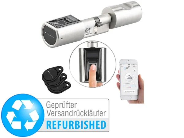 VisorTech Fingerabdruck Zylinder:Elektronischer Tür-Schließzylinder, (Versandrückläufer) 3