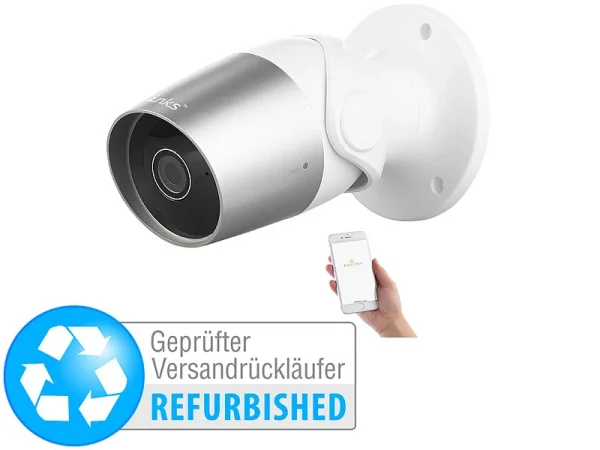 7links Alexa Überwachungskamera:Outdoor-IP-Überwachungskamera, Full HD, WLAN (Versandrückläufer) 1
