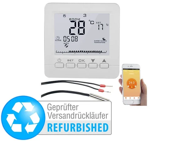 Revolt WiFi Thermostat Heizung:WLAN-Fußbodenheizung-Thermostat, Für Siri, Versandrückläufer 1