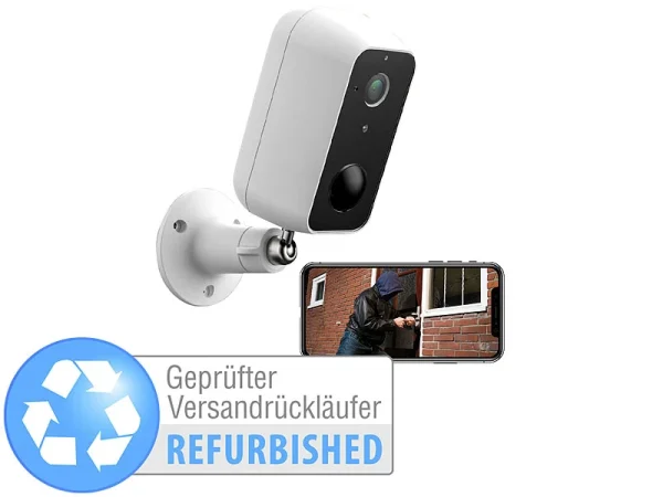 VisorTech Überwachungskamera App:Outdoor-IP-Überwachungskamera, Full HD, WLAN, Versandrückläufer 1