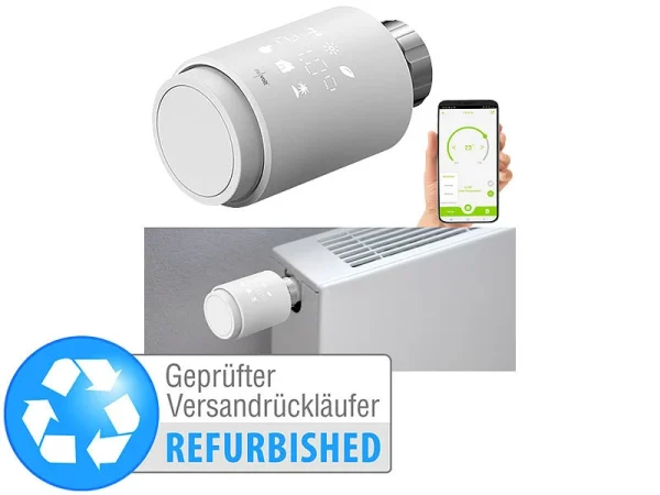 Revolt Thermostatkopf:Programmierbares Heizkörper-Thermostat Mit Bluetooth,Versandrückläufer 1