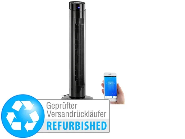 Sichler Turm-Lüfter-Ventilator:Turmventilator, Ionisator, WLAN & App, Siri, Versandrückläufer 3