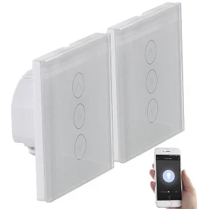 Luminea Home Control Smart Home Lichtschalter:2er-Set Touch-Lichtschalter & Dimmer, Für Alexa & Google Assistant 13