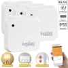 Luminea Home Control Lichtsensor Alexa:4er-Set Wetterfeste WLAN-Licht- & Dämmerungs-Sensoren Mit App, IP55 22