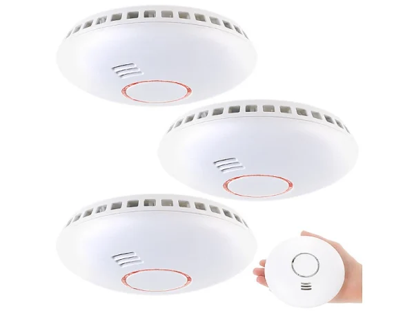 VisorTech Hitzemelder:Vernetzbarer Funk-Hitze- Und Rauchwarnmelder RWM-460.f, 85 DB, 3er-Set 1