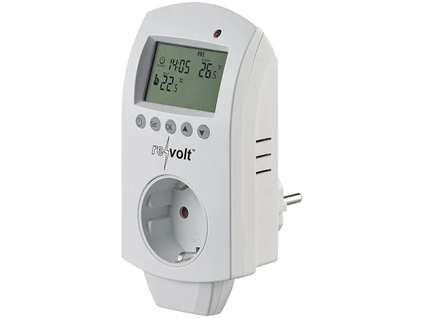 Revolt Frostwächter Steckdose:Digitales Steckdosen-Thermostat Für Heiz- & Klimageräte, 3.680 Watt 3