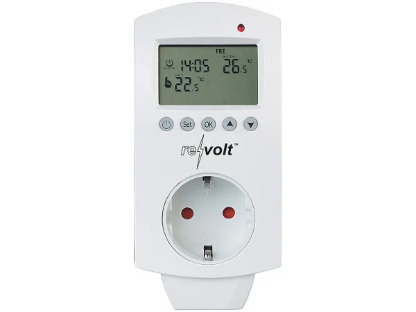 Revolt Frostwächter Steckdose:Digitales Steckdosen-Thermostat Für Heiz- & Klimageräte, 3.680 Watt 5