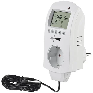 Revolt Thermoschalter:2er-Set Digitale Steckdosen-Thermostate Für Klimageräte, Sensor, 3680W 16