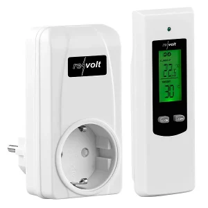 Revolt Thermostat Funk:Steckdosen-Thermostat Mit Mobiler Steuereinheit Für Heiz- & Klimagerät 15