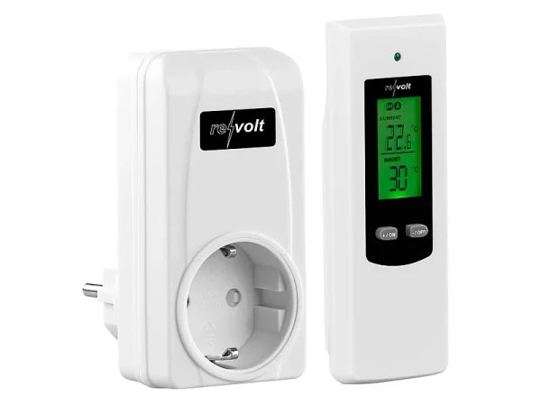 Revolt Thermostat Funk:Steckdosen-Thermostat Mit Mobiler Steuereinheit Für Heiz- & Klimagerät 4