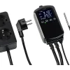 Revolt Temperatur Schalter:Digitaler Temperaturregler Für 2 Heiz- & Klimageräte, Display, 3.680 W 22