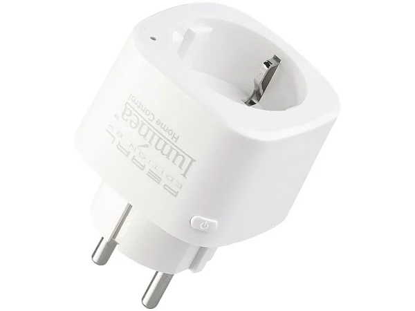 Luminea Home Control Energiemessgerät WLAN:2er-Set WLAN-Steckdosen, Amazon Alexa & Google Assistant Komp., 16 A 10