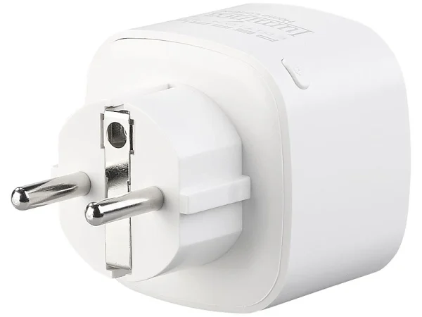 Luminea Home Control Energiemessgerät WLAN:2er-Set WLAN-Steckdosen, Amazon Alexa & Google Assistant Komp., 16 A 9