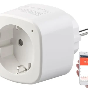 Luminea Home Control Energiemessgerät WLAN:2er-Set WLAN-Steckdosen, Amazon Alexa & Google Assistant Komp., 16 A 22