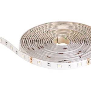 Luminea Alexa LED Streifen:RGBW-LED-Streifen-Erweiterung LAX-515, 5 M, 840 Lm, Warmweiß, IP44 24