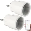 Luminea Home Control WLAN Stecker:2er-Set Mini WLAN-Steckdose, App, F. Amazon Alexa, Google Assist., 16A 31