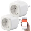 Luminea Home Control Energiemessgerät WLAN:2er-Set WLAN-Steckdosen, Amazon Alexa & Google Assistant Komp., 16 A 22