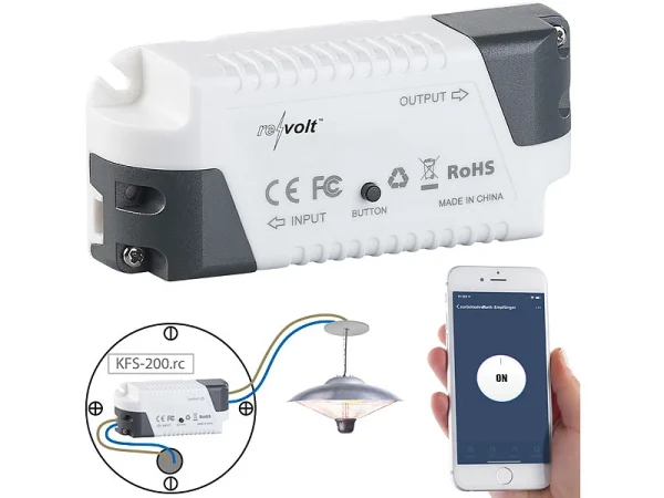 Revolt Smart-Switch Alexa:3er-Set Funk-Empfänger KFS-200.rc, Amazon Alexa & Google Assistant 10