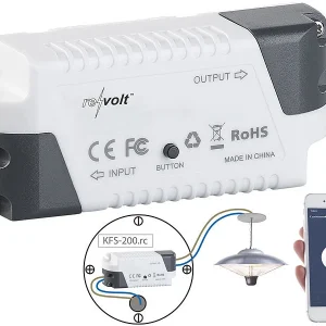 Revolt Smart-Switch Alexa:3er-Set Funk-Empfänger KFS-200.rc, Amazon Alexa & Google Assistant 19