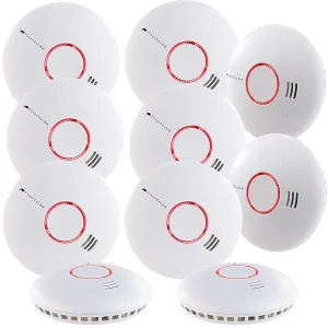 VisorTech WLAN Rauchmelder:10er-Set WLAN-Rauch- & Hitzemelder Mit Weltweiter App-Benachrichtigung 9