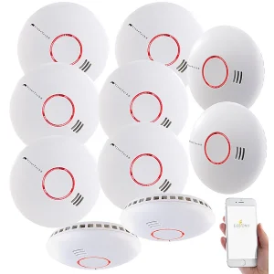 VisorTech WLAN Rauchmelder:10er-Set WLAN-Rauch- & Hitzemelder Mit Weltweiter App-Benachrichtigung 7