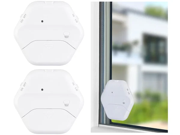 VisorTech Glasbruchsensor:8er-Set Extradünne Glasbruchmelder, 2 Stufen, 95 DB, 54 Monate 6